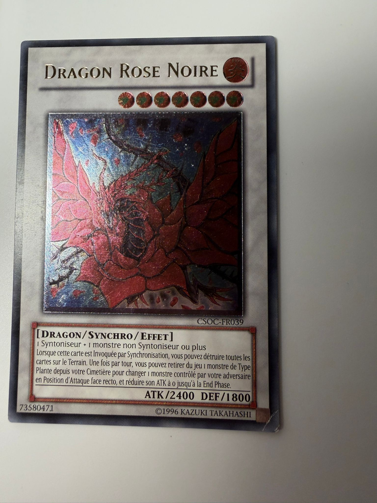 Dragon Rose Noir — verso